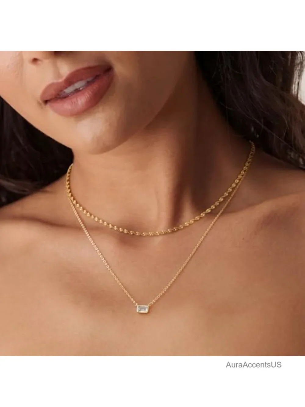 14K Gold Plated Layered Necklace Set Dainty Pendant Choker Women Jewelry